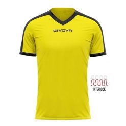 Givova Revolution Sport T-shirt - Żółto-Czarny 3XL - Oddychający i Trwały. Czarne t-shirty sportowe męskie Givova, xl, bez wzorów, sportowe, bez ramiączek. Za 52.75 zł.