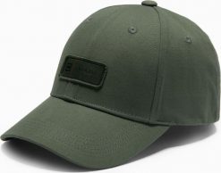 Męska czapka bejsbolówka z daszkiem i patchem khaki V3 OM-ACCS-0103. Brązowe czapki męskie Ombre, bez wzorów. Za 151.28 zł.