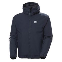 Kurtka wodoodporna z kapturem Helly Hansen Ervik Ins. Niebieskie kurtki męskie Helly Hansen, m, bez wzorów, bez ramiączek, z kapturem. Za 844.60 zł.