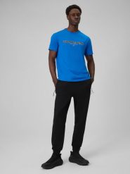 4F Spodnie dresowe joggery męskie - czarne L. Czarne spodnie dresowe męskie 4f, bez wzorów, z dresówki, długie. Za 159.99 zł.