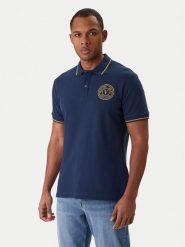 Versace Jeans Couture Polo 80GAGT03 CJ01T Niebieski Regular Fit. Niebieskie koszulki polo męskie Versace Jeans Couture, m, bez wzorów, z bawełny, bez kołnierzyka, bez ramiączek. Za 679.99 zł.