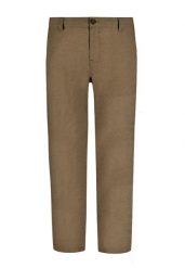 Lniane spodnie chinosy, Comfort Fit, R-LINN. Brązowe eleganckie spodnie męskie Volcano, bez wzorów, z bawełny. Za 179.99 zł.