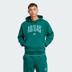 Bluza Collegiate Hoodie. Niebieskie bluzy nierozpinane męskie ADIDAS, l, bez wzorów, bez ramiączek, z kapturem. Za 279.00 zł.