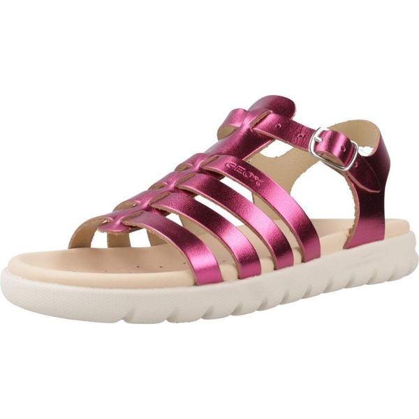 Sandały GEOX J S. SOLEIMA G.B - METAL.LEA Rose. Czerwone buty zimowe męskie Geox, bez wzorów, ze skóry, sportowe, bez obcasa, bez zapięcia. Za 203.99 zł.