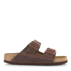 Klapki unisex Birkenstock Arizona. Brązowe klapki i japonki męskie Birkenstock, bez wzorów, z materiału. Za 399.00 zł.