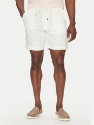 BOSS Szorty materiałowe C-Kane-Rds-Shorts 50538016 Biały Regular Fit. Białe szorty męskie Boss, bez wzorów, z materiału. Za 429.99 zł.