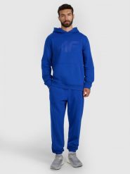 4F Spodnie dresowe joggery męskie - niebieskie XXL. Niebieskie spodnie dresowe męskie 4f, bez wzorów, z bawełny, sportowe. Za 149.99 zł.