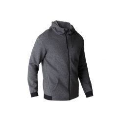 Bluza na zamek z kapturem Gym & Pilates 560 męska. Szare bluzy z kapturem męskie DOMYOS, z bawełny. Za 129.99 zł.