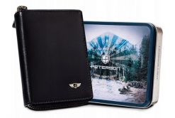 Portfel skórzany Peterson [DH] PTN 340-P czarny. Czarne portfele męskie Peterson, bez wzorów, ze skóry. Za 104.00 zł.