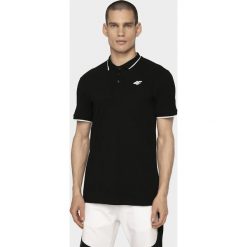 Koszulka polo męska TSM302 - głęboka czerń. Koszulki polo męskie 4f, m, bez wzorów, z bawełny, bez kołnierzyka, bez ramiączek. Za 59.99 zł.