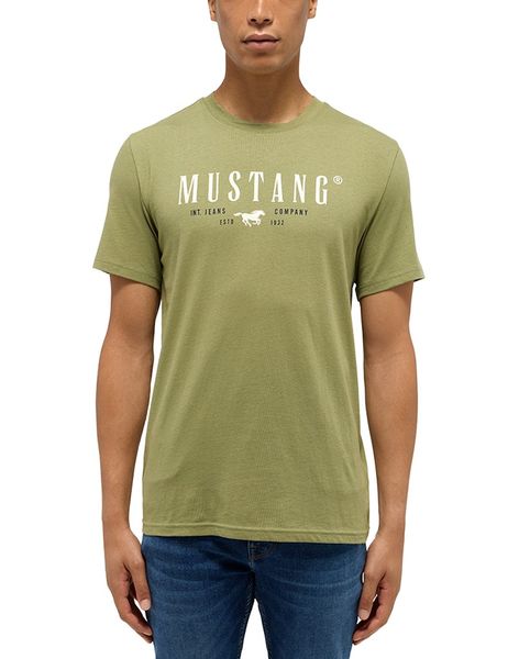 Męski T-Shirt Mustang Style Austin Loden Green 1015829 6353. Zielone t-shirty męskie Mustang, m, bez wzorów, bez kołnierzyka, bez ramiączek. Za 69.99 zł.