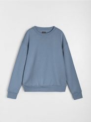Bluza crewneck basic - niebieski. Niebieskie bluzy nierozpinane męskie Sinsay, l, bez wzorów, bez ramiączek, bez kaptura. Za 29.99 zł.