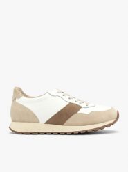 Kremowo-brązowe sznurowane półbuty. Brązowe eleganckie półbuty męskie Ryłko, ze skóry, sportowe, bez obcasa, bez zapięcia. Za 529.99 zł.