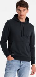 Ombre Męska dresowa bluza bawełniana kangurka z kapturem BASIC czarna V9 OM-SSBN-0161 XXL. Czarne bluzy nierozpinane męskie Ombre, m, bez wzorów, z bawełny, z kapturem. Za 169.99 zł.