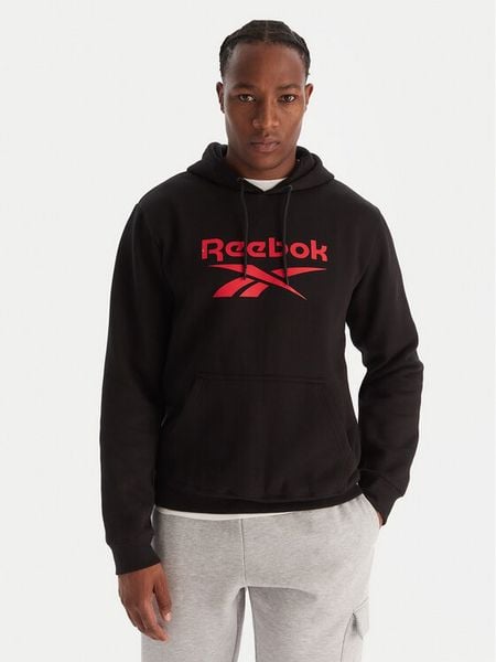 Reebok Bluza RK25152CCM Czarny Regular Fit. Czarne bluzy nierozpinane męskie Reebok, m, bez wzorów, z syntetyku, bez ramiączek, bez kaptura. Za 119.99 zł.