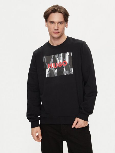 Hugo Bluza Duragol_U242 50513335 Czarny Regular Fit. Czarne bluzy nierozpinane męskie Hugo, m, bez wzorów, z bawełny, bez ramiączek, bez kaptura. Za 279.99 zł.