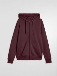 Rozpinana bluza z kapturem - bordowy. Czerwone bluzy z kapturem męskie Sinsay, l, bez wzorów, z kapturem. Za 49.99 zł.