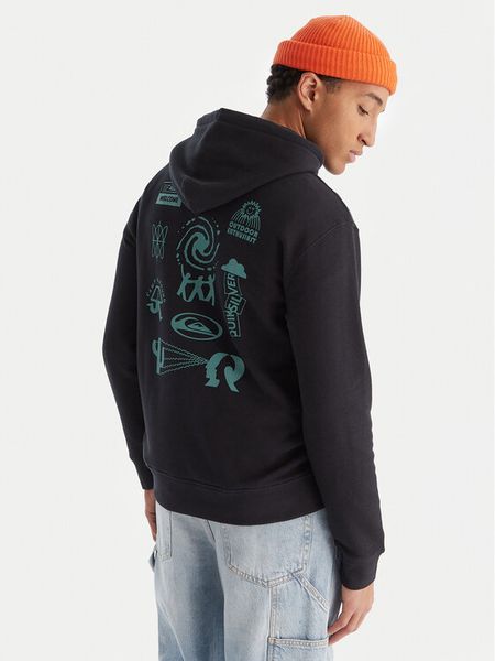Quiksilver Bluza EQYFT05126 Czarny Comfort Fit. Czarne bluzy nierozpinane męskie Quiksilver, m, bez wzorów, z bawełny, bez ramiączek, bez kaptura. Za 319.99 zł.