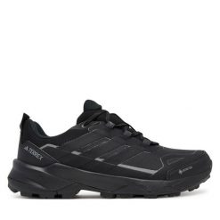 Trekkingi adidas. Czarne buty trekkingowe męskie ADIDAS, bez wzorów, z gore-texu, sportowe, bez obcasa, bez zapięcia. Za 449.99 zł.