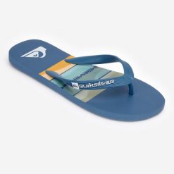Japonki męskie Quiksilver Ocean Explorer. Niebieskie klapki i japonki męskie Quiksilver, bez wzorów, z kauczuku. W wyprzedaży za 49.99 zł.
