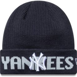 Czapka Beanie New Era Wordmark NYY Navy. Niebieskie czapki męskie New Era, bez wzorów, sportowe. Za 126.86 zł.