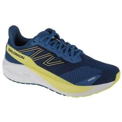 Buty do biegania męskie Salomon Aero Blaze Wide M. Niebieskie buty do biegania męskie Salomon, bez wzorów, z materiału, bez zapięcia, do biegania. Za 584.00 zł.