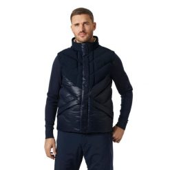 Kurtka puchowa Helly Hansen Village. Niebieskie kurtki męskie Helly Hansen, m, bez wzorów, z puchu, bez ramiączek, bez kaptura. W wyprzedaży za 818.50 zł.