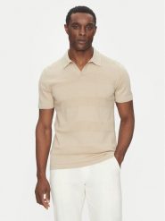 Hechter Paris Polo 65009 151808 Beżowy Regular Fit. Brązowe koszulki polo męskie Hechter Paris, m, bez wzorów, z bawełny, bez kołnierzyka, bez ramiączek. Za 349.99 zł.