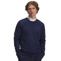 Polarowy sweter Under Armour. Niebieskie swetry męskie Under Armour, bez wzorów, z polaru, sportowe, bez kołnierzyka, bez ramiączek. Za 330.50 zł.