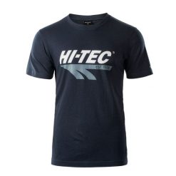 Koszulka męska Hi-Tec Retro - granatowa, Rozmiar L. T-shirty męskie Hi-tec, l, bez wzorów, z bawełny, bez kołnierzyka, bez ramiączek. Za 39.99 zł.