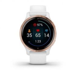 Zegarek Garmin Venu 2S (40 mm) Rose Gold Stainless Steel Bezel / White Case / Silicone Band. Białe zegarki sportowe Garmin. Za 1,169.99 zł.