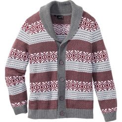 Sweter rozpinany Regular Fit bonprix szary melanż - bordowy. Kardigany męskie marki bonprix. Za 44.99 zł.