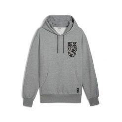 Bluza Puma Hoops. Szare bluzy nierozpinane męskie Puma, bez wzorów, z kapturem. W wyprzedaży za 132.50 zł.
