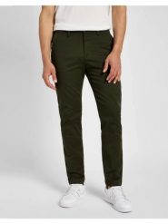 LEE MĘSKIE SPODNIE MATERIAŁOWE SLIM CHINO OLIVE NIGHT 112355772 L71L016192. Zielone eleganckie spodnie męskie Lee, bez wzorów, z bawełny, biznesowe. W wyprzedaży za 119.99 zł.