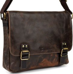 Beltimore Beltimore torba męska na ramię skórzana Duża brązowa M85. Brązowe torby męskie na ramię Beltimore, bez wzorów, na ramię, duże. Za 299.99 zł.