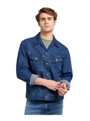 MESKA KURTKA JEANSOWA LEE RELAXED RIDER JACKET REACH 112371312. Kurtki męskie Lee, l, bez wzorów, z jeansu, bez ramiączek, bez kaptura. Za 319.99 zł.