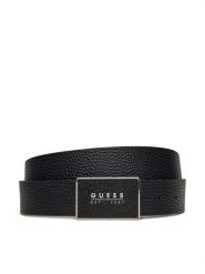 Guess Pasek Męski BMDJTUP5235 Czarny. Czarne paski męskie Guess, z aplikacjami, ze skóry. Za 359.99 zł.