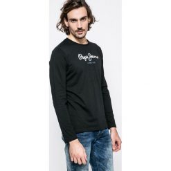 Pepe Jeans - Longsleeve Eggo. Czarne koszulki męskie z długim rękawem Pepe Jeans, z nadrukiem, z bawełny, z okrągłym kołnierzem, z długim rękawem. W wyprzedaży za 89.90 zł.