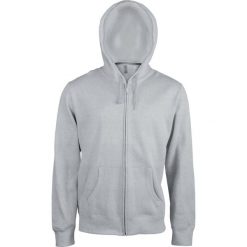 Bluza z kapturem na zamek błyskawiczny Kariban. Szare bluzy rozpinane męskie KARIBAN, m, bez wzorów, z bawełny, eleganckie, bez ramiączek, z kapturem. Za 213.00 zł.