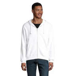 Męska Bluza Z Kapturem Spike Full Zip. Białe bluzy nierozpinane męskie SOL'S, m, bez wzorów, z kapturem. Za 163.99 zł.