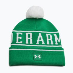 Czapka Under Armour Halftime Pom Beanie. Zielone czapki męskie Under Armour, na zimę, bez wzorów. Za 129.99 zł.