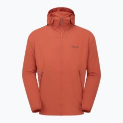 Kurtka softshell męska Rab Borealis Hoody. Czerwone kurtki męskie RAB, m, bez wzorów, z softshellu, sportowe, bez ramiączek, bez kaptura. Za 459.99 zł.