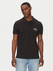 Calvin Klein Jeans Polo Monologo J30J325664 Czarny Regular Fit. Czarne koszulki polo męskie Calvin Klein Jeans, l, bez wzorów, z bawełny, bez kołnierzyka, bez ramiączek. Za 199.99 zł.