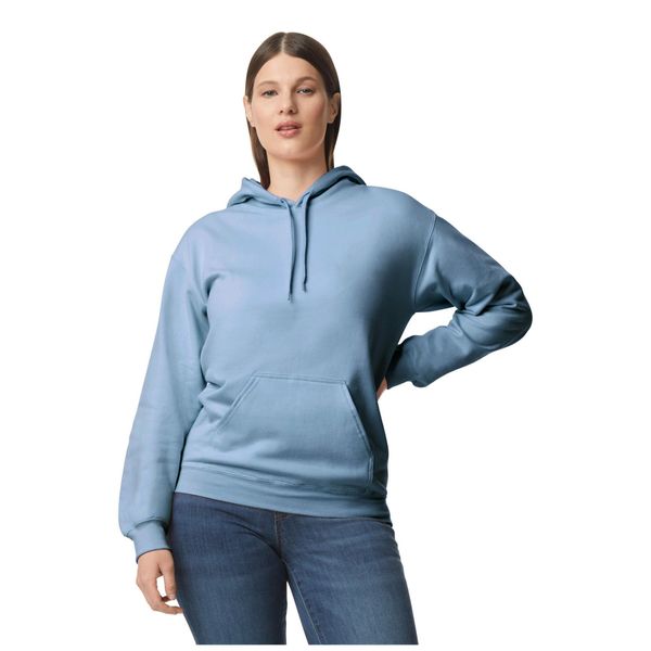 Bluza Z Kapturem Dla Dorosłych Unisex Softstyle Fleece Midweight. Niebieskie bluzy nierozpinane męskie GILDAN, m, bez wzorów, z kapturem. Za 103.99 zł.