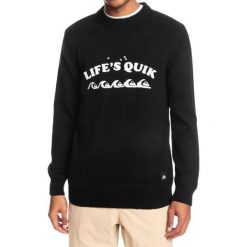 Sweter turystyczny męski Quiksilver Lifes Quik. Czarne swetry męskie Quiksilver, bez wzorów, z bawełny, sportowe, bez kołnierzyka, bez ramiączek. W wyprzedaży za 181.00 zł.