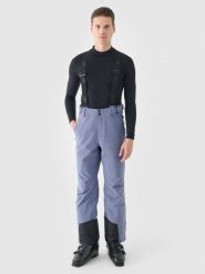 4F Spodnie narciarskie z szelkami membrana 5000 męskie - granatowe 3XL. Niebieskie spodnie narciarskie i snowboardowe męskie 4f, bez wzorów, z dzianiny, narciarskie. W wyprzedaży za 199.99 zł.