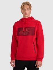 4F Bluza dresowa nierozpinana z kapturem męska - czerwona XL. Czerwone bluzy z kapturem męskie 4f, m, bez wzorów, z bawełny, z kapturem. W wyprzedaży za 169.99 zł.
