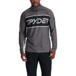 Bluza męska Spyder Paramount 1/2 Zip. Szare bielizna termoaktywna męska Spyder, m, bez wzorów, z materiału, bez ramiączek, trekkingowe. Za 479.00 zł.