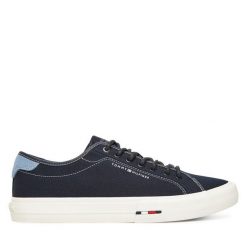 Tenisówki Tommy Hilfiger. Niebieskie trampki męskie Tommy Hilfiger, bez wzorów, street, bez zapięcia. Za 239.99 zł.
