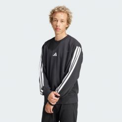 Bluza Essentials 3-Stripes French Terry. Białe bluzy nierozpinane męskie ADIDAS, xl, bez wzorów, z materiału, bez ramiączek, bez kaptura. W wyprzedaży za 164.25 zł.